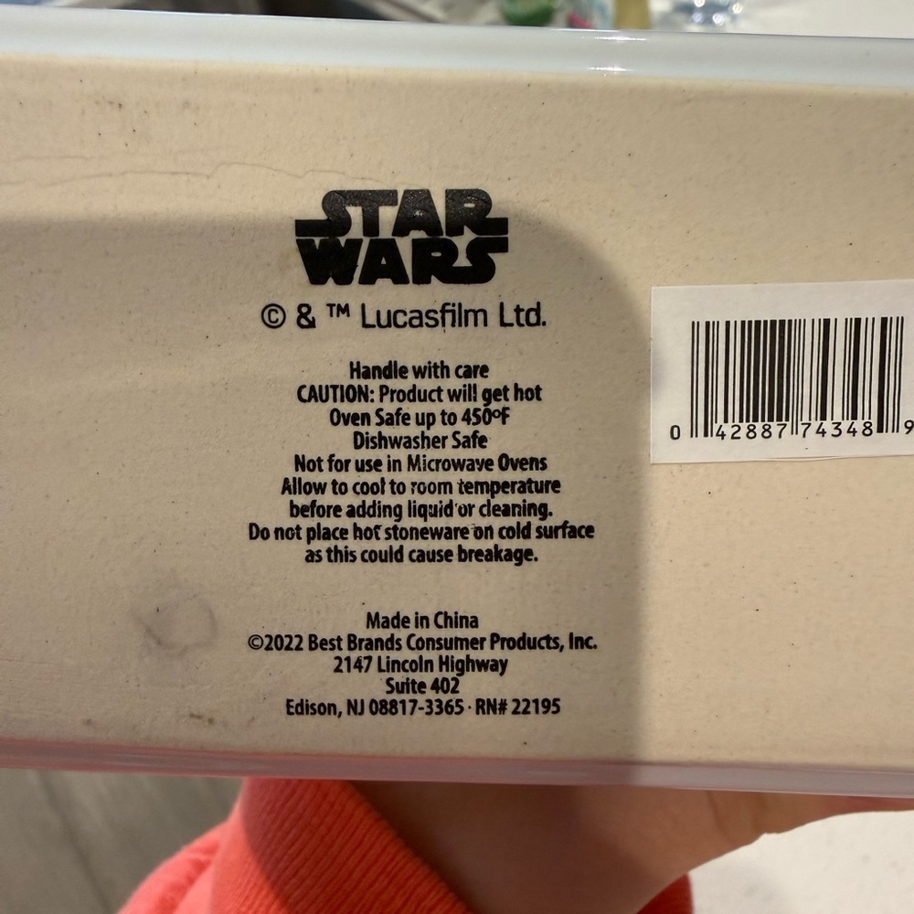 Star Wars Baby Yoda Pumpkin Ceramic Serving Dish - White, Orange, Green - Picture 3 of 3